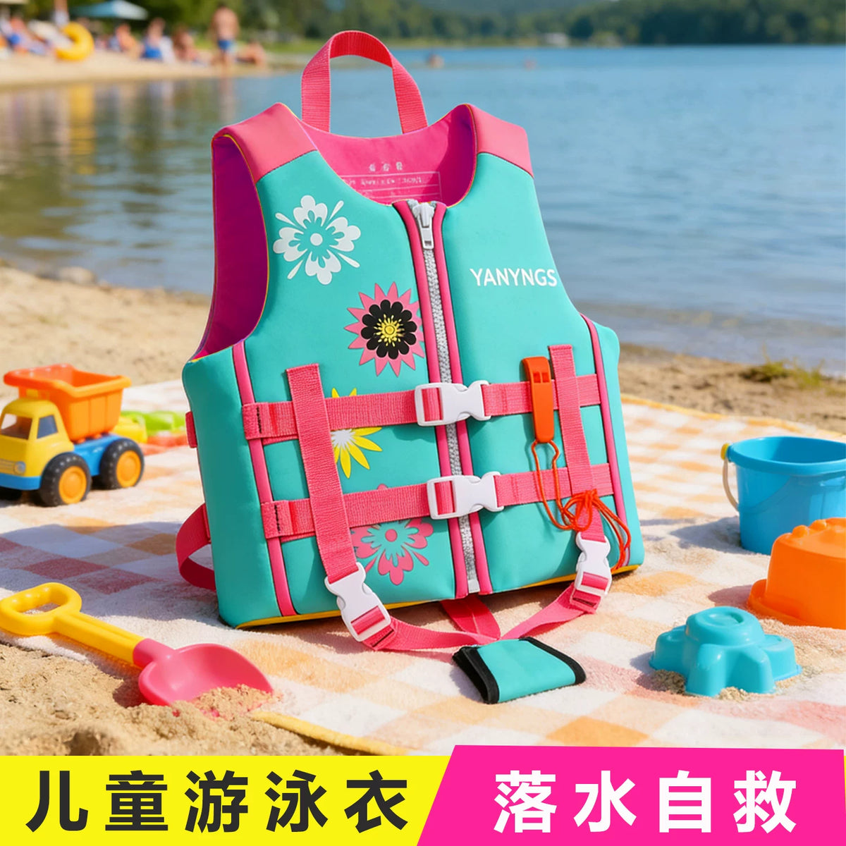 Kids' Professional Buoyancy Life Vest for Swimming Training and Water Safety