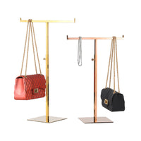 Stainless Steel T-Bar Display Stand for Handbags, Ties, and Scarves