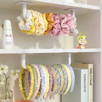 Hair Tie Headband Holder Wall Mounted Organizer Rack with Adhesive Hooks