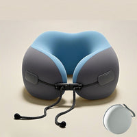 Ice Silk Travel Neck Pillow for Airplane Car Train, Portable U-shaped Cervical Pillow for Napping