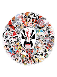 Chinese Opera Face Mask Stickers for DIY Decoration