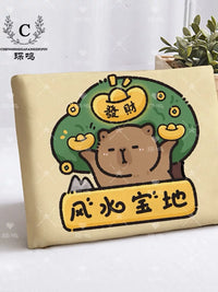 Capybara Student Seat Cushion for Classroom Chair Dorm Stool, Thickened Sponge Core Non-Slip Pad