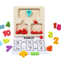 Montessori Wooden Math Learning Board for Kids, Number Addition Subtraction Educational Toy
