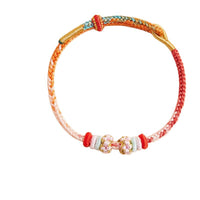 DIY Braided Red String Bracelet for Gold Beads - Handmade Adjustable Wristband