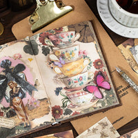 Vintage Kraft Paper Journal Notebook with Hardcover and Decorative Pages
