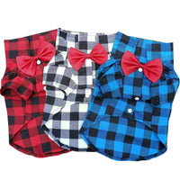 Pet Plaid Suit with Bow Tie for Dogs, Formal Wedding Attire