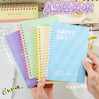 Macaron Color Coil Notebook A5 Detachable Thickened Journal for Students