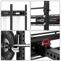 Wall-Mounted Foldable Squat Rack for Home Gym, Half-Cage Design