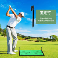 Golf Hitting Mat with Swing Trajectory Display, Portable Practice Aid for Chipping and Driving