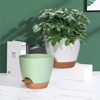 Self-Watering Planter Pots with Water Level Indicator for Indoor Outdoor Plants, 6.5-7.5 Inch Plastic Flower Pots