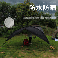 Outdoor Silver-Coated Black Sunshade Rainproof Triangle Tarp for Camping and Beach