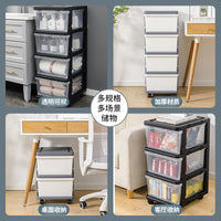Narrow Plastic Storage Drawer Cabinet for Kids' Clothes and Toys