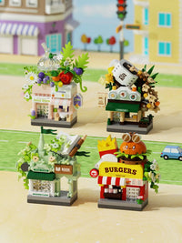 City Street View Building Blocks with Display Case - Educational Construction Toy for Kids