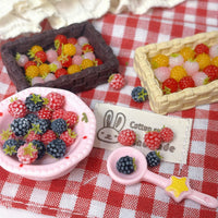 Miniature Clay Raspberry Decorations for Dollhouse & Cake Decor