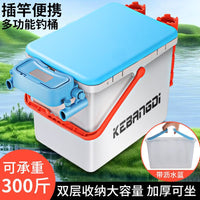 Multifunctional Thickened Fishing Box with Seat and Rod Holder, Lightweight for Outdoor Fishing