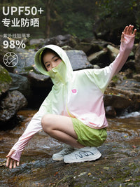 Kids' UV Protection Hoodie Jacket Lightweight Sun Protection Coat for Boys and Girls