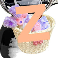 Foldable Wicker Bicycle Basket for Front Handlebar - Waterproof Rattan Storage for Electric Bikes & Kids' Scooters