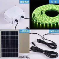 Solar RGB LED Strip Lights Outdoor Waterproof for Garden Patio Night Market Ambiance