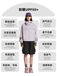 Tnv Cooling Yarn Sun Protection Cape Jacket Lightweight Quick-Dry Breathable with Large Brim