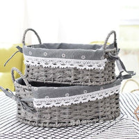 Woven Storage Basket Desktop Organizer Sundries Snack Storage Bin Toy Cosmetic Storage Box Fabric Key Holder