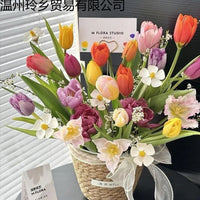 Nordic Style Woven Flower Basket, Rattan Hug Bucket for Flower Shop, Home Decor, Bamboo Woven Flower Pot