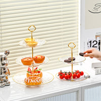 PET 3-Tier Dessert and Snack Display Stand with Stone Pattern Trays