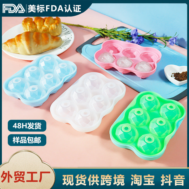 6-Cavity Silicone Sphere Ice Cube Mold for Whiskey and Cocktails