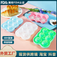 6-Cavity Silicone Sphere Ice Cube Mold for Whiskey and Cocktails