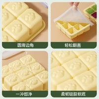 Baby Food Freezer Tray Silicone Ice Cube Mold with Lid for Puree Storage and Portioning