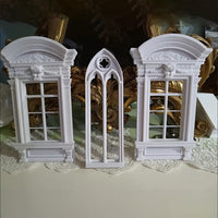 Dollhouse European Style Window Model for Dioramas and Crafts