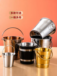 Thickened Stainless Steel Ice Bucket for Bar KTV Champagne Wine Beer Ice Cubes Commercial Use