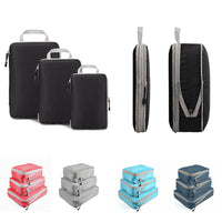 4-Piece Compressible Travel Packing Cubes Set with Zipper Expansion, Waterproof Luggage Organizers for Clothes and Shoes