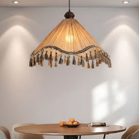 Bohemian Handwoven Tassel Pendant Light for Bedroom Living Room Dining Room Decor