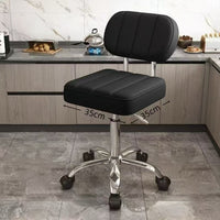Adjustable Swivel Salon Stool with Backrest and Wheels for Beauty, Hair, and Eyelash Services