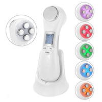 Ultrasonic EMS Electroporation Facial Massager with LED Light Therapy for Home Use