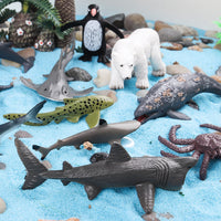 Miniature Realistic Ocean and Wild Animal Figurines Playset