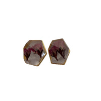 New European & American Dried Flower Resin Stud Earrings for Women, Fashionable Everyday Retro Jewelry