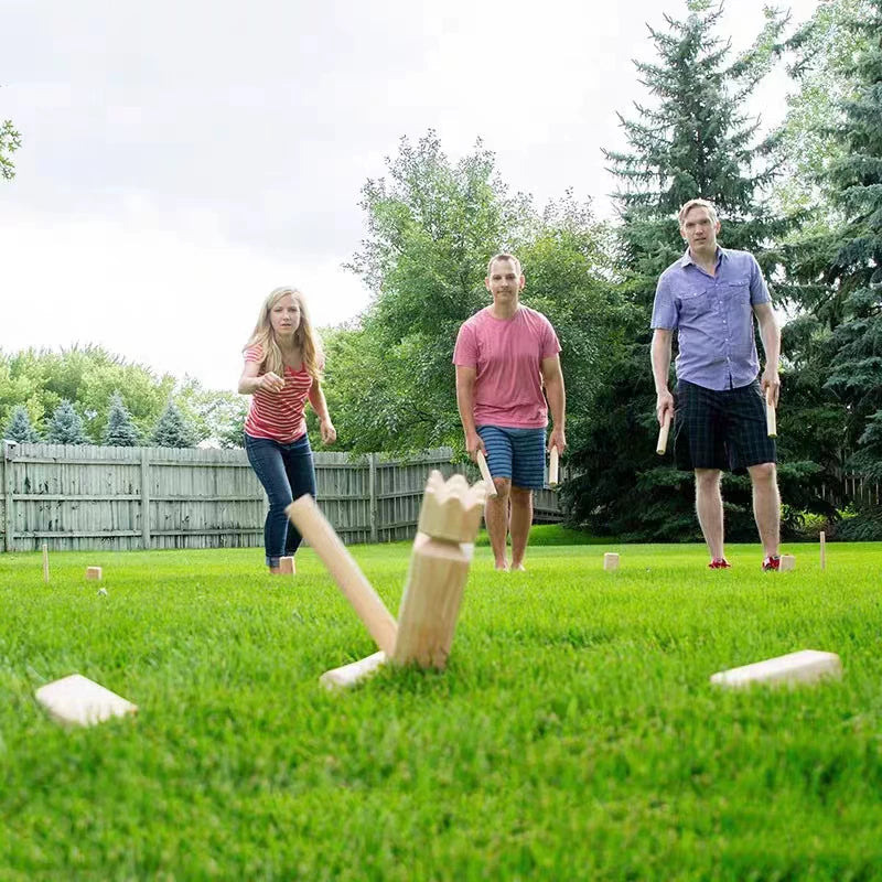 Wooden KUBB Outdoor Team Building Throwing Game King and Soldiers Lawn Park Fun Leisure Sports Toy