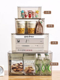 Clear Acrylic Stackable Storage Box with Lid for Desk, Snacks, Books, and Cosmetics
