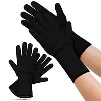Heat Resistant BBQ Gloves, 350°C Double Layer Cotton Polyester Oven Mitts for Grilling, Baking, Cooking