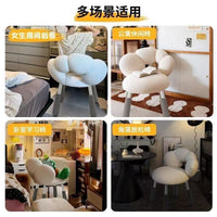 Luxury Vanity Chair with Backrest, Adjustable Swivel Desk Chair for Study and Office