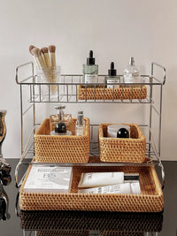 Stainless Steel Countertop Storage Rack Multi-layer Organizer for Cosmetics Snacks Cups