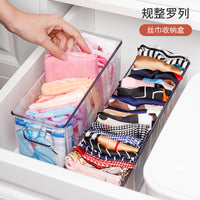Clear Scarf and Tie Organizer Box for Wardrobe Drawers