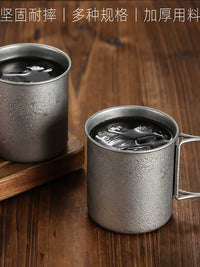 Vintage 304 Stainless Steel Folding Cup Outdoor Camping Coffee Tea Mug