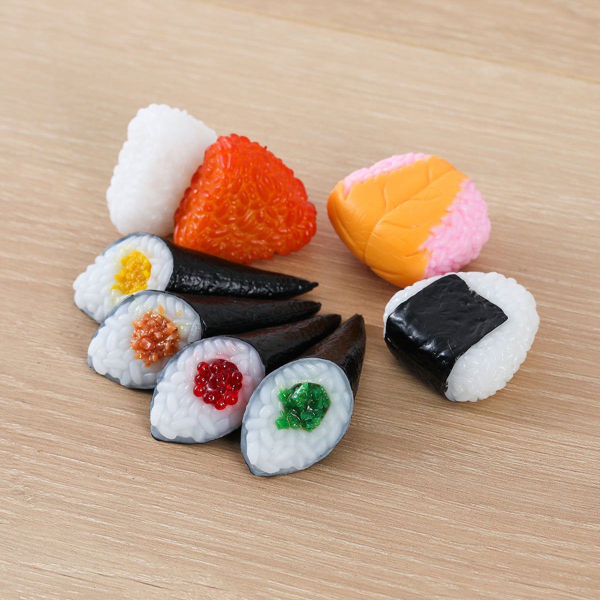 Realistic Sushi Food Model Keychain Decoration - Japanese Rice Ball Cosplay Prop