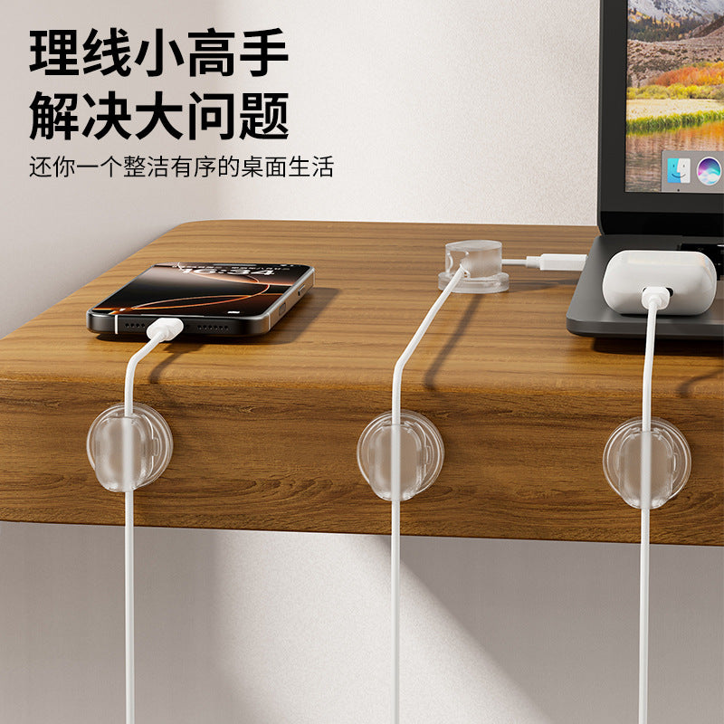 Self-Adhesive Cable Clips for Desktop Organization - No-Drill Wire Holders