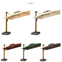 Patio Solar LED Roman Umbrella with Lights for Villa Garden Outdoor Shade