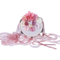 Hanfu Photography Prop Silk Flower Tambourine Hand Drum for Dance Performance and Folk Dance