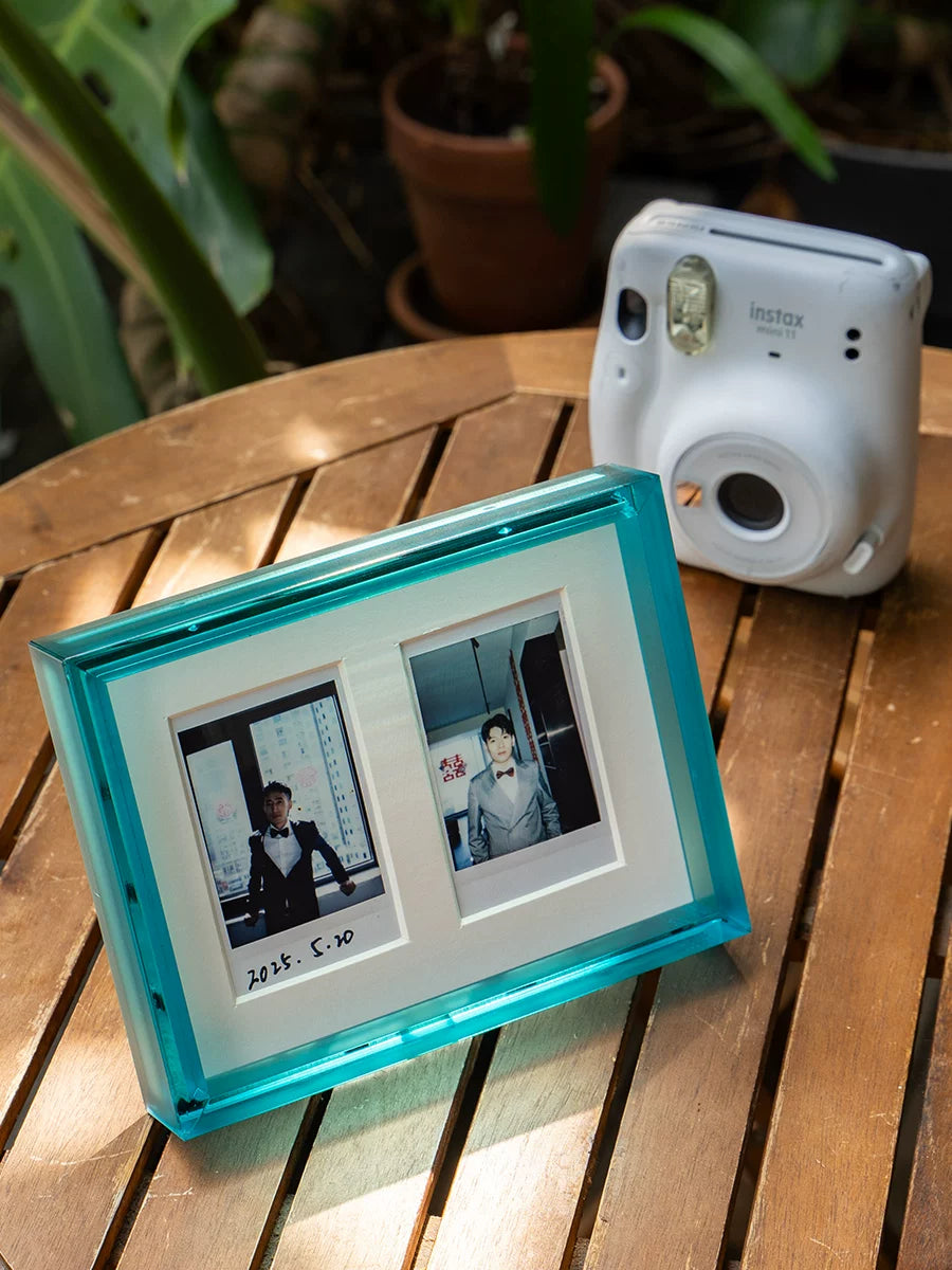 Instant Photo Acrylic Frame for Mini 3-inch Film - Double Slot Display Stand