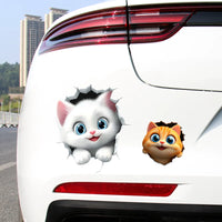 3D Cat Car Decal Scratch Cover Sticker for Bumper and Body Decoration